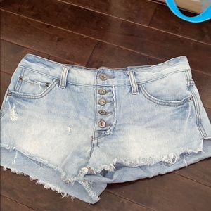 Free People Light-wash Jean Shorts